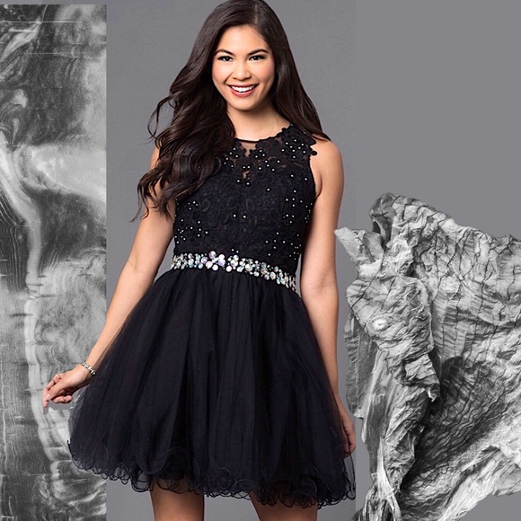 *HP Semi Formal Short Lace Beaded TULLE NWT PROM - Picture 2 of 8